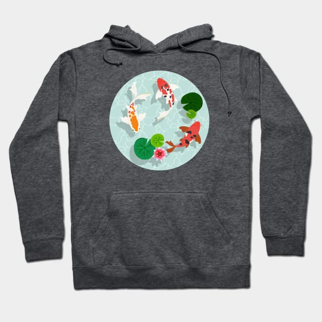 Koi fish pond Hoodie by Jennifer Ladd